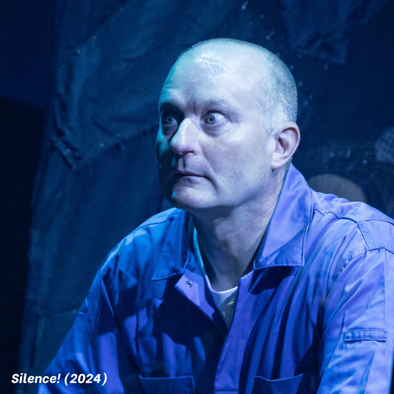 Mark Oxtoby as Hannibal Lecter in Silence! (2024) Photo Credit: Mark Senior. Mark Oxtoby as Hannibal Lecter in Silence! (2024) Photo Credit: Mark Senior.